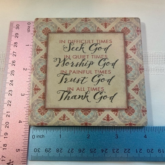 $5 ADD ON with $15+ Bundle Thirstystone Absorbent Coasters Seek God Set of 4 NWT - Picture 6 of 6